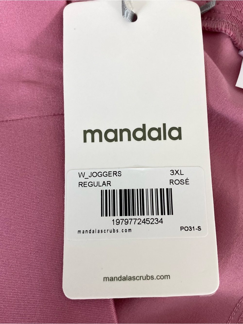 Mandala Womens Jogger Scrub Pants Size 3XL Rose Pink Pockets NWT Stretch Wicking - Picture 7 of 13